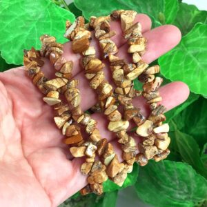 Picture Jasper Chip Bracelet Natural Gemstone Beaded Jewelry Picture Jasper Chip Bracelet Natural Gemstone Beaded Jewelry