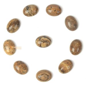 16mm Natural Picture Jasper Gemstone Oval Flatback CAB Cabochon