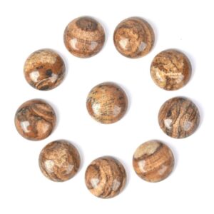 18mm Picture Jasper Gemstone round flatback cab cabochon