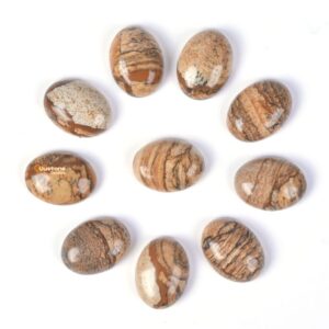 20mm Picture jasper oval flatback cab cabochon DIY jewelry making