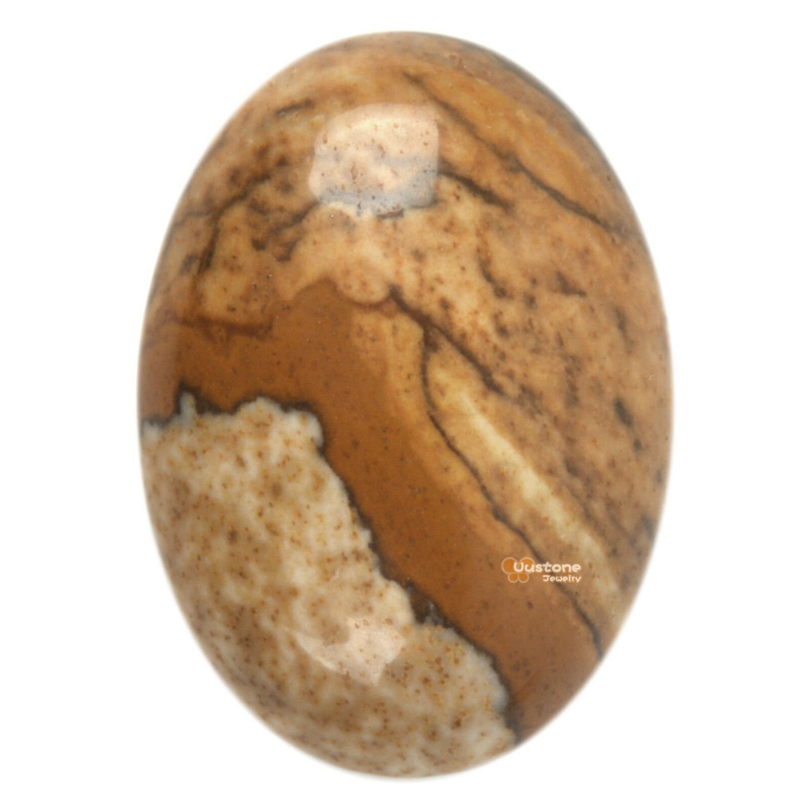 25mm Picture Jasper Oval Flatback Cab Cabochon