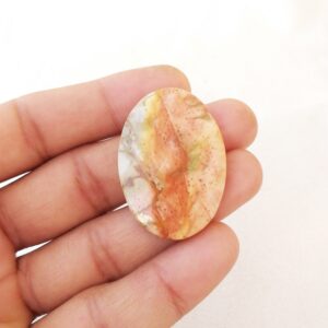 American Picture Jasper Cabochon: Round Gemstone For Pendant (41x28x6 Mm, 50.3 Carat