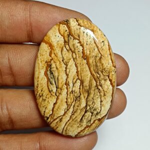 Picture Jasper Cabochon: Natural Gemstone, 45x32mm, 73cts.