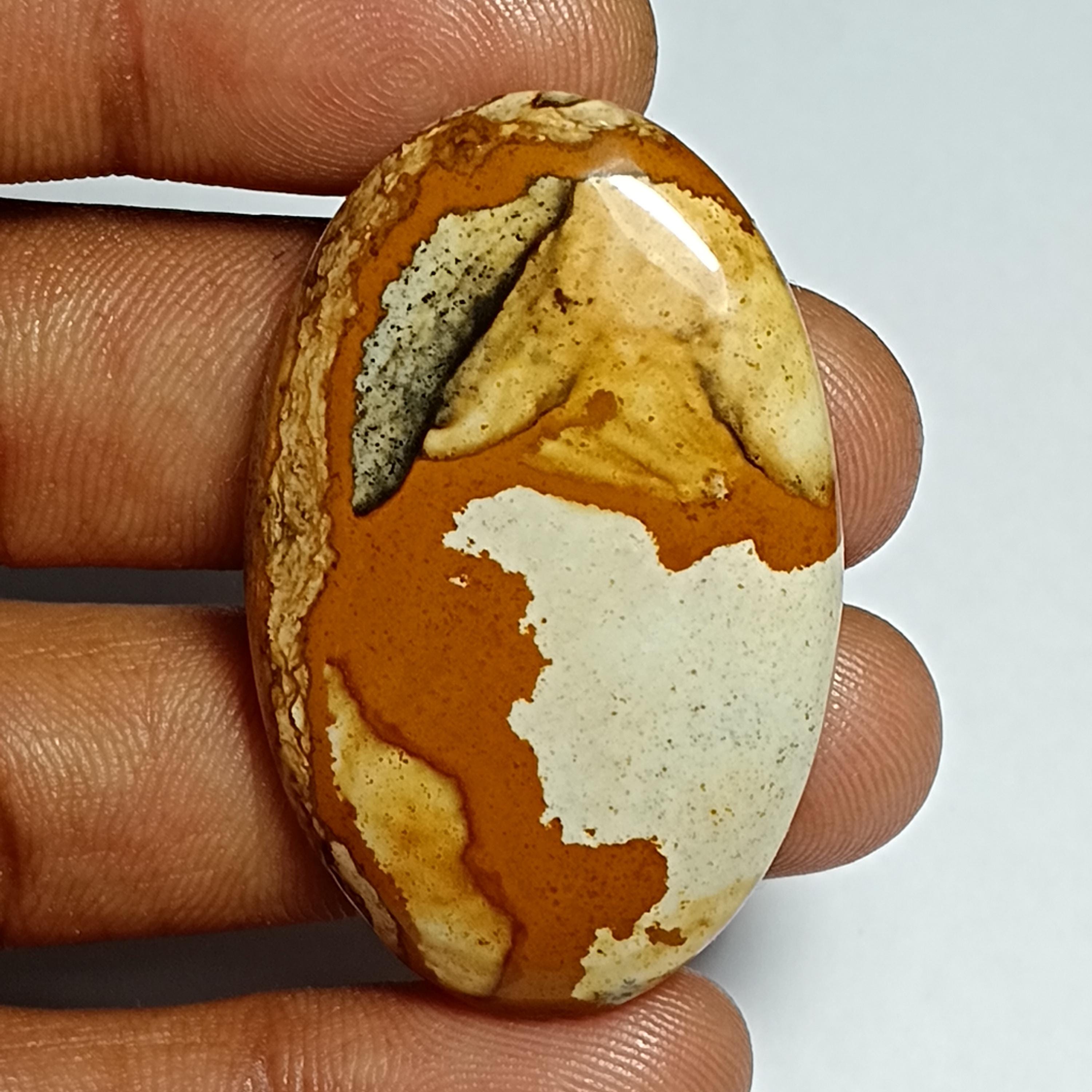 Picture Jasper Cabochon: Natural Gemstone, 43x27mm, 59cts.