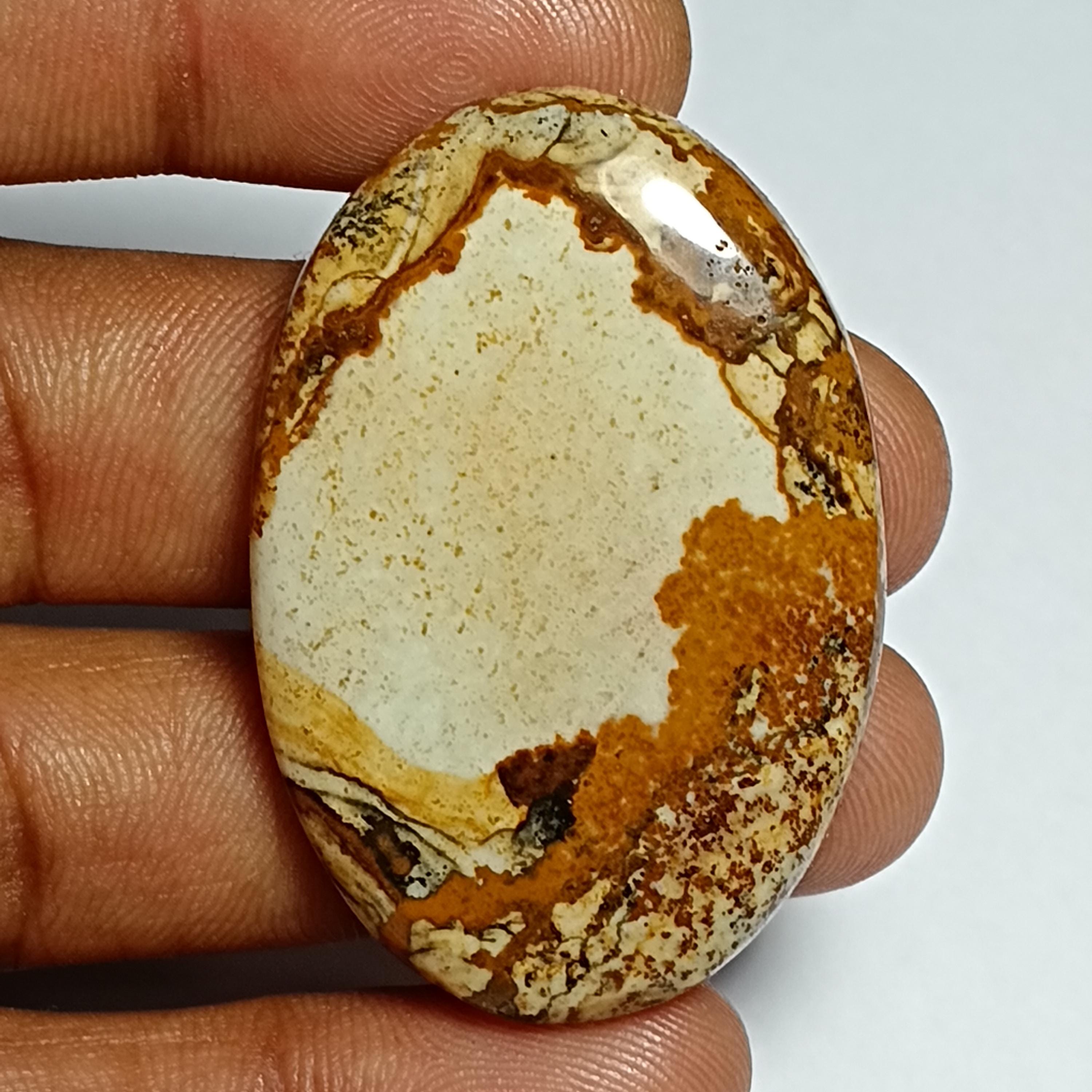 Picture Jasper Cabochon: Natural Gemstone, 44x29mm, 75cts.