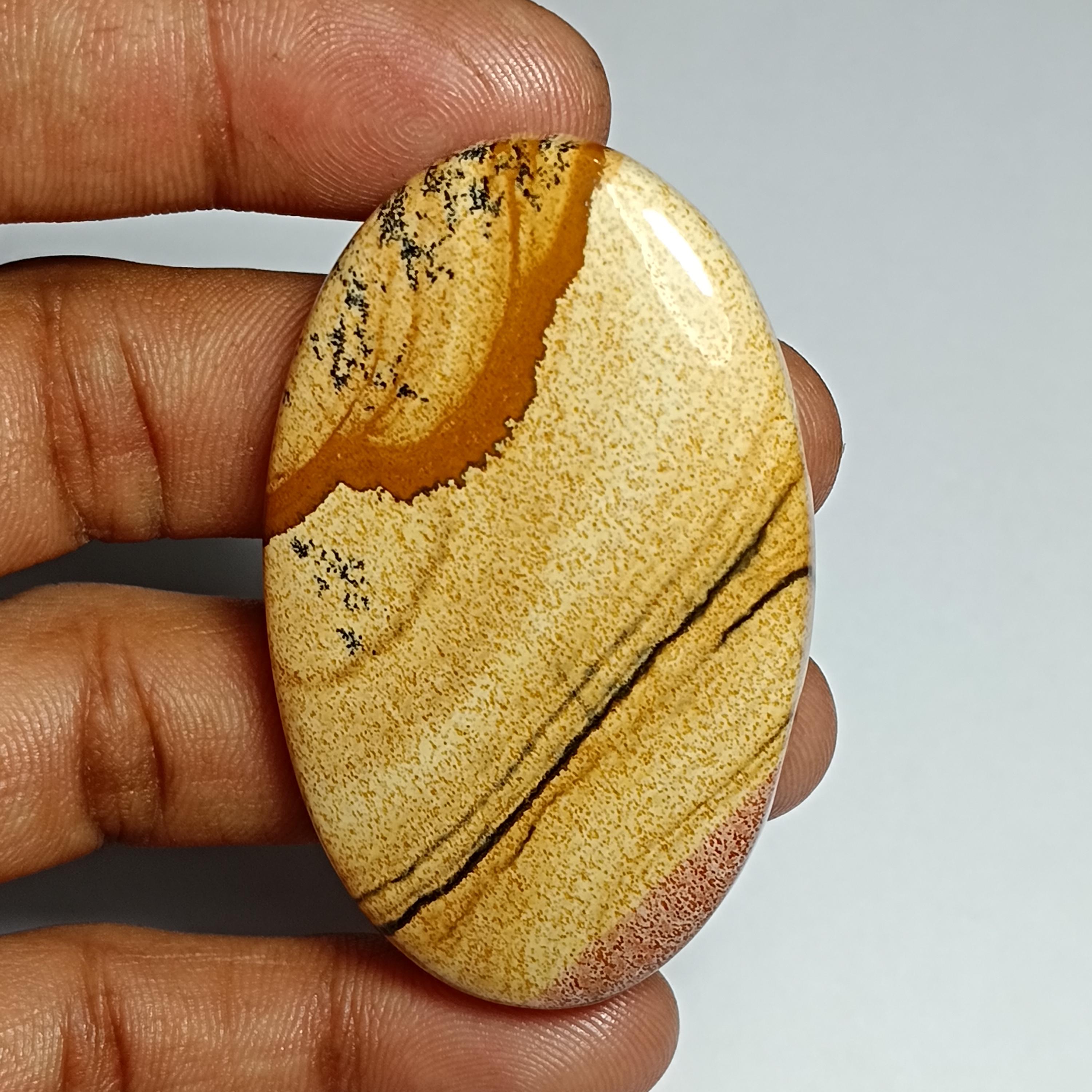 Picture Jasper Cabochon: Natural Gemstone, 55x34mm, 130cts.