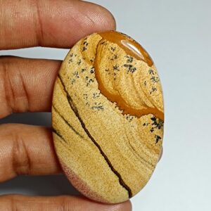 Picture Jasper Cabochon: Natural Gemstone, 56x36mm, 120cts.
