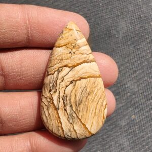 Picture Jasper Cabochon: Natural Gemstone, 46x26mm, 62cts.