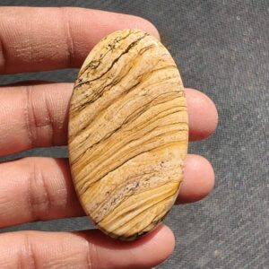 Picture Jasper Cabochon: Natural Gemstone, 57X23mm, 96Cts. Picture Jasper Cabochon: Natural Gemstone, 57X23mm, 96Cts.