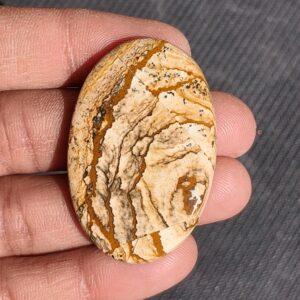 Picture Jasper Cabochon: Natural Gemstone, 45x30mm, 73cts.