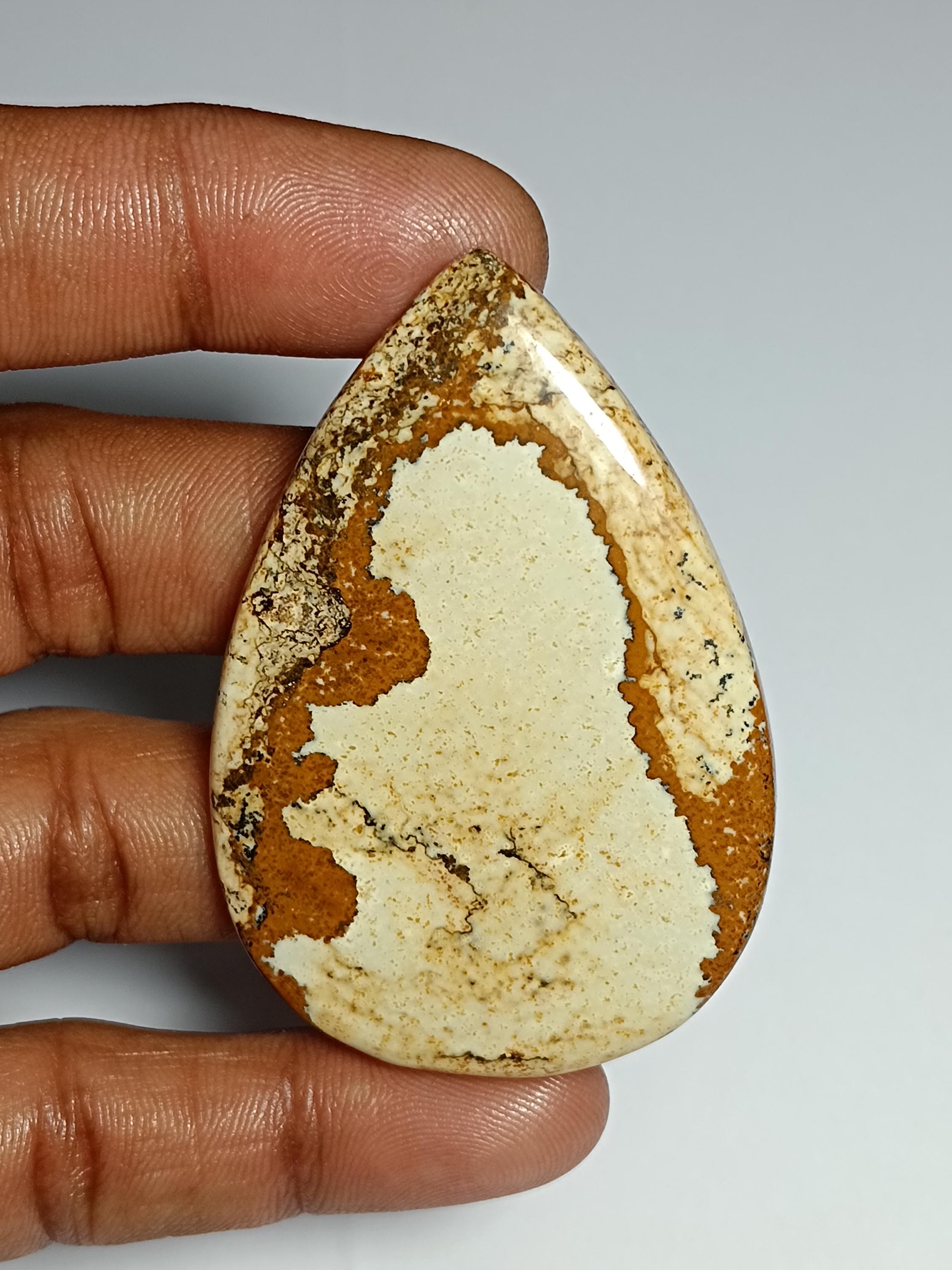 Picture Jasper Cabochon: Natural Gemstone, 58x40mm, 111cts.