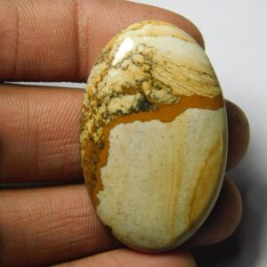 Natural Picture Jasper Cabochon, Semi Precious Loose Stone (42 X 26 Mm, 59cts)