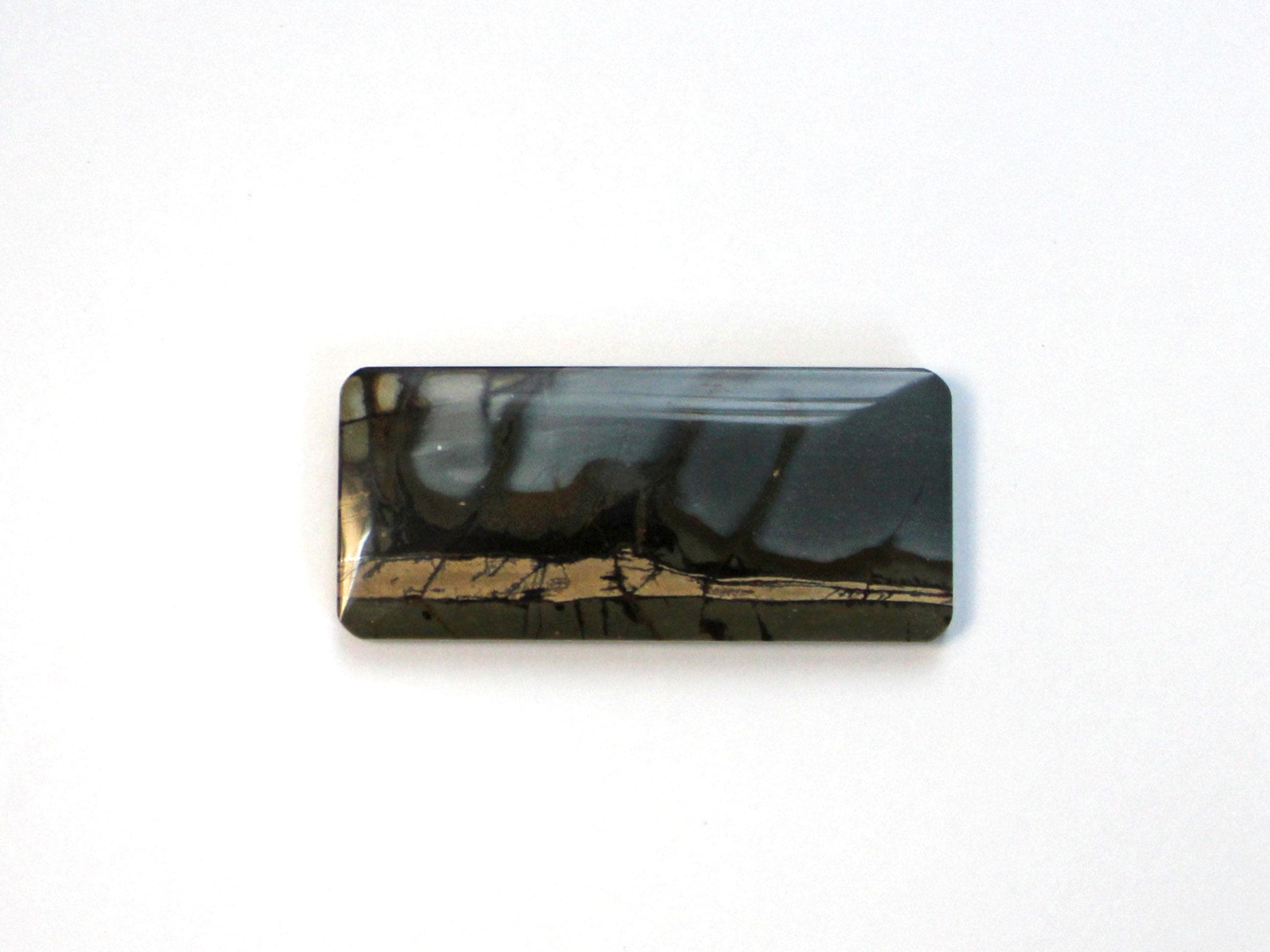 Scenic Landscape Cherry Creek Jasper Cabochon - Rectangle Scenic Stone Cab - Picture Jasper Destash
