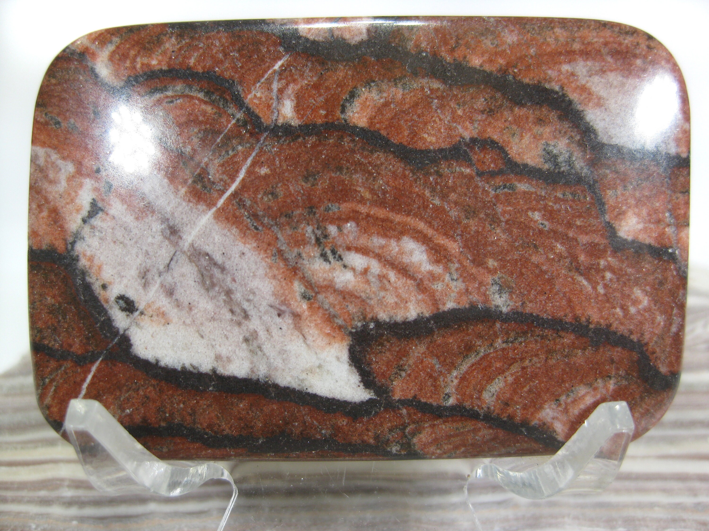 Xl Red Chinese Picture Jasper Focal Bead/cabochon (d) Xl Red Chinese Picture Jasper Focal Bead/cabochon (d)