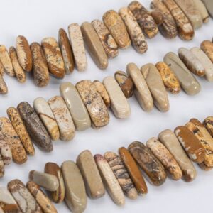 12-24x3-5mm Picture Jasper Beads Stick Pebble Chip Grade Aaa Genuine Natural Gemstone Loose Beads 15.5" / 7.5" Bulk Lot Options (111242)