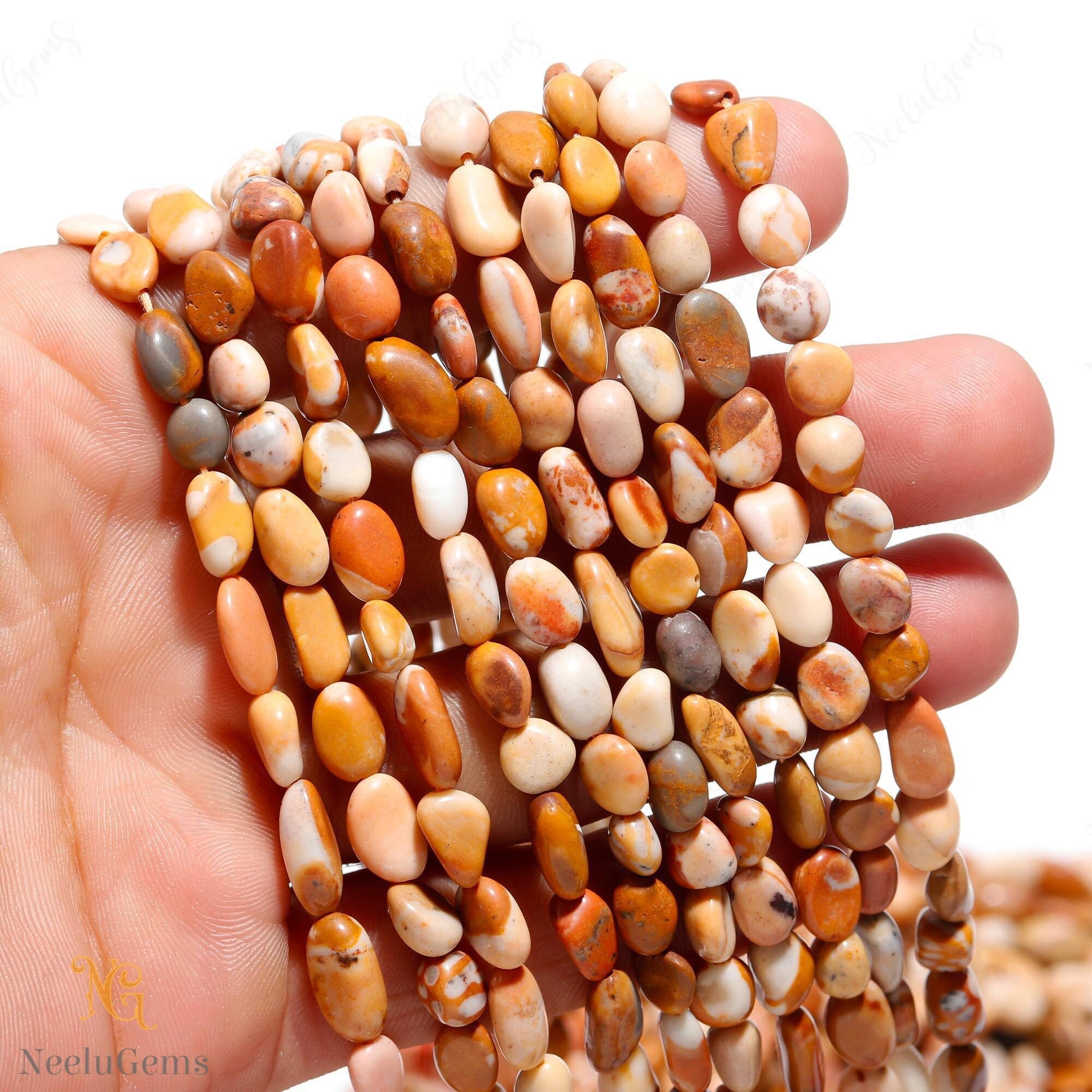 Aaa+ Picture Jasper Smooth Nugget Beads,natural Jasper Tiny Pebble Nugget Beads,13" Tumble Gemstone Beads For Handmade Jewelry