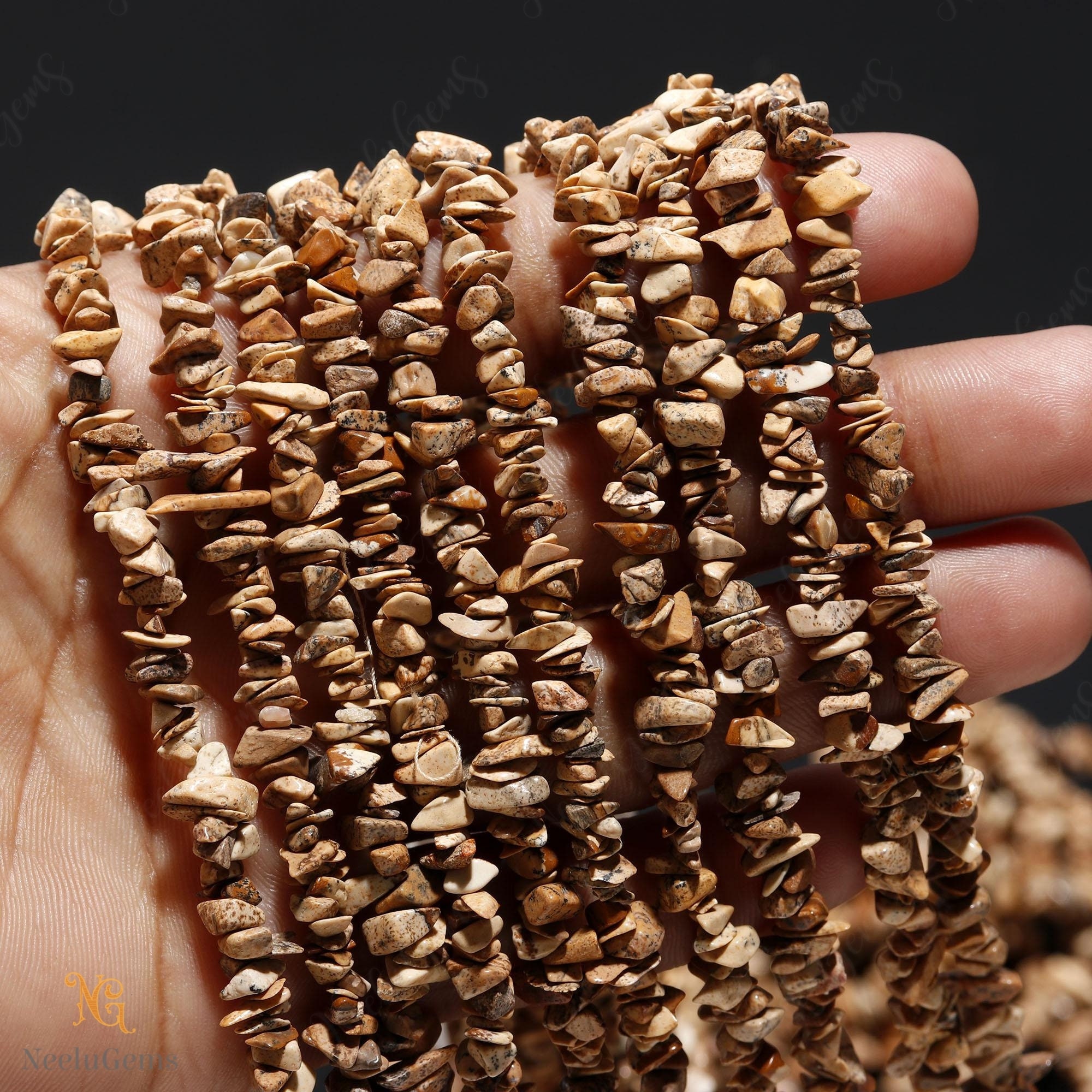 Aaa+ Picture Jasper Uncut Chip Beads,natural Picture Jasper Raw Rough Tiny Nugget Chips,34" Gemstone Beads For Handmade Jewelry