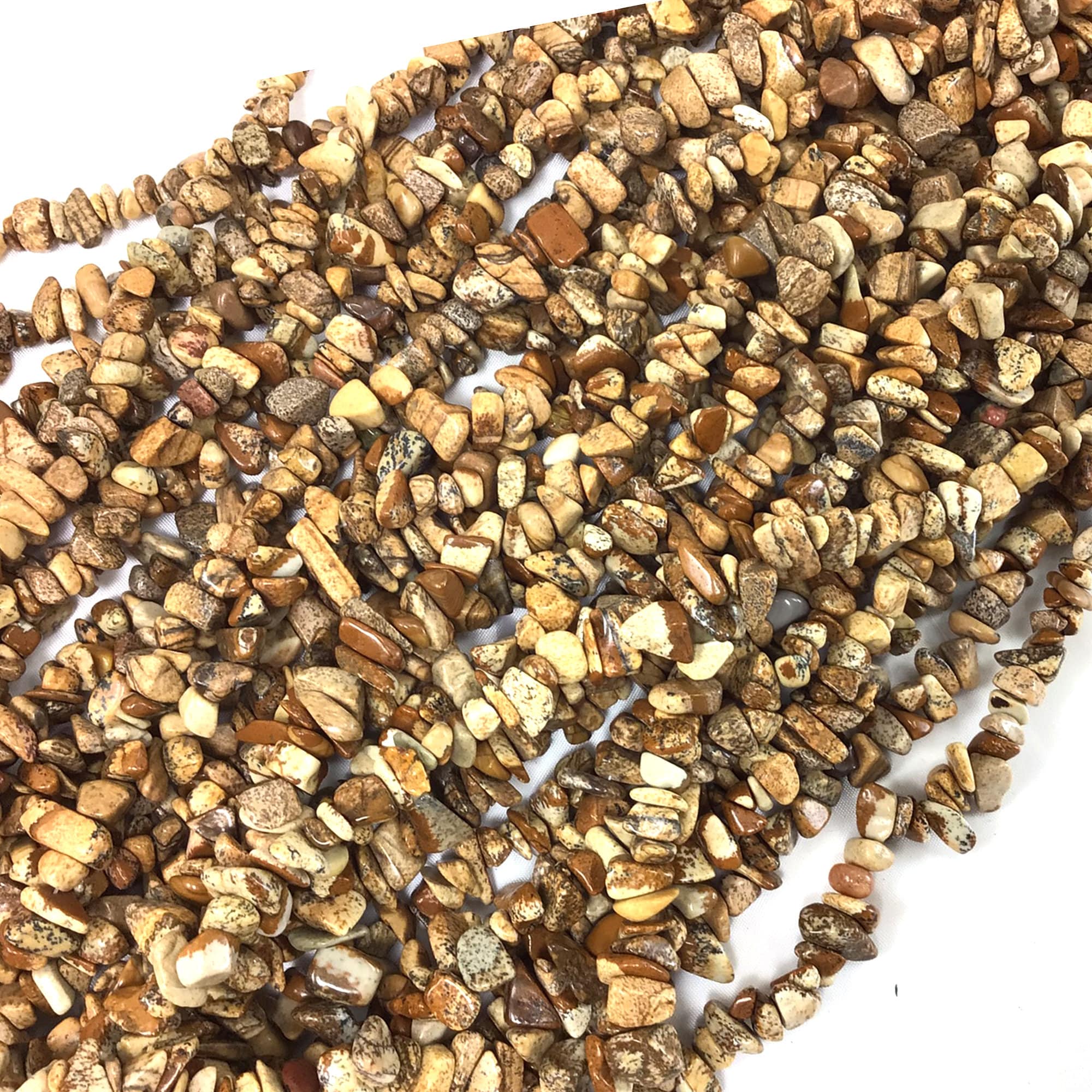 Picture Jasper Chip Beads: 32" Nugget Gemstone Strand