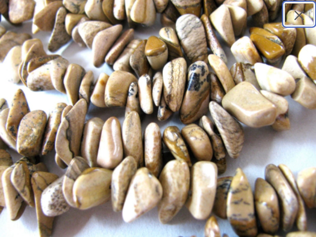 Picture Jasper Beads, Polished Chips, 16 Inch Strand, 12x4mm Beads  J-25