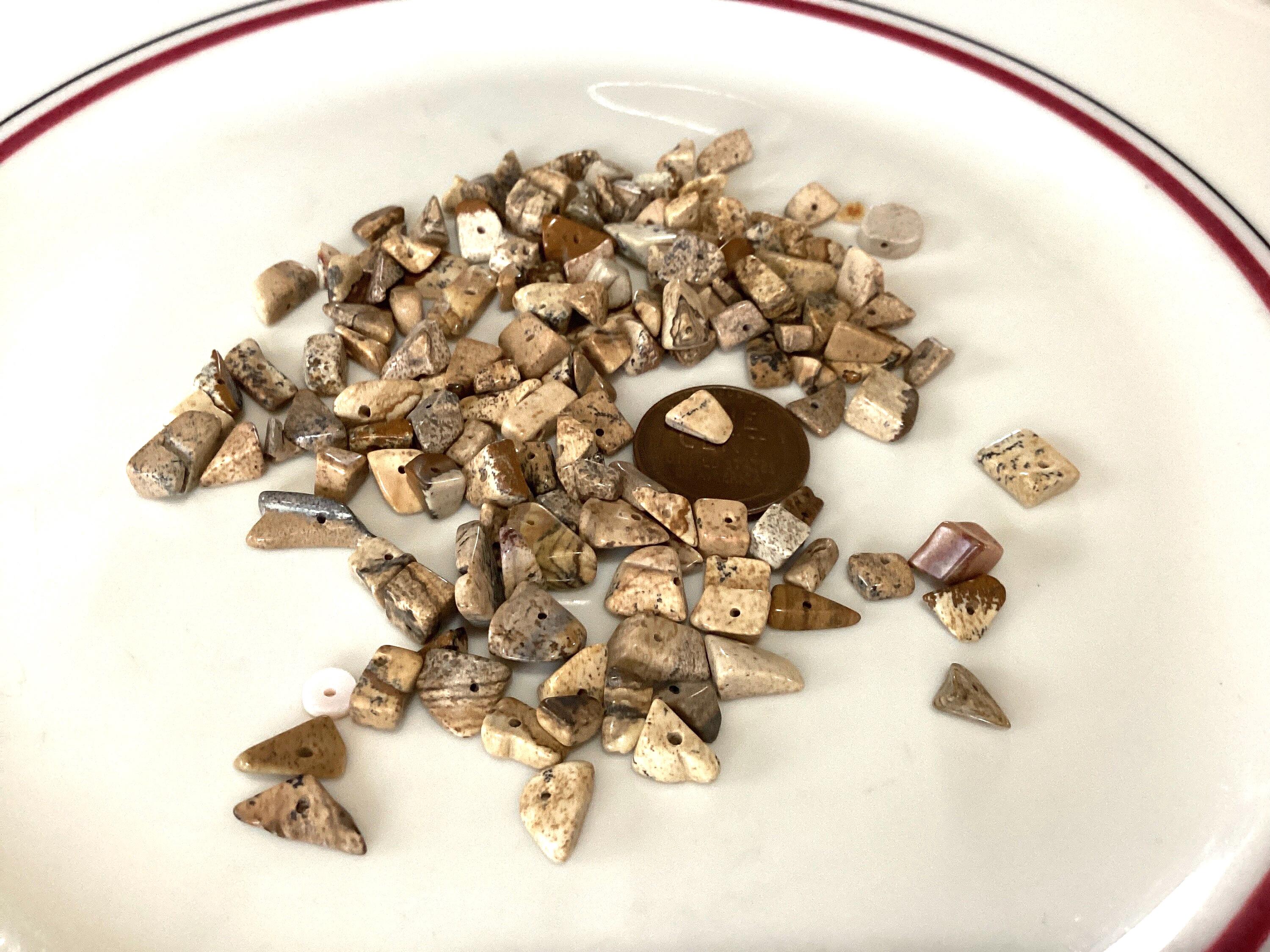 Picture Jasper, Brown Natural Earthly Hues, Gemstones For Diy Jewelry Designs, Bracelet Beads, Loose Chip Stone Beads, 100pc (picjc)