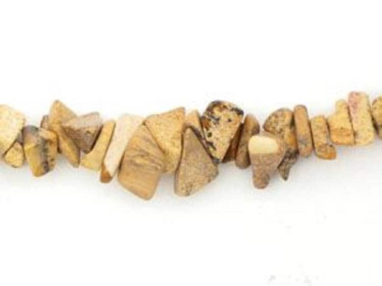 Picture Jasper Chips, 34" Strand Of Pre-drilled Genuine Picture Jasper Chips