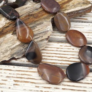 Mexican Picture Jasper 21-33mm Pebble Beads (etb00223)