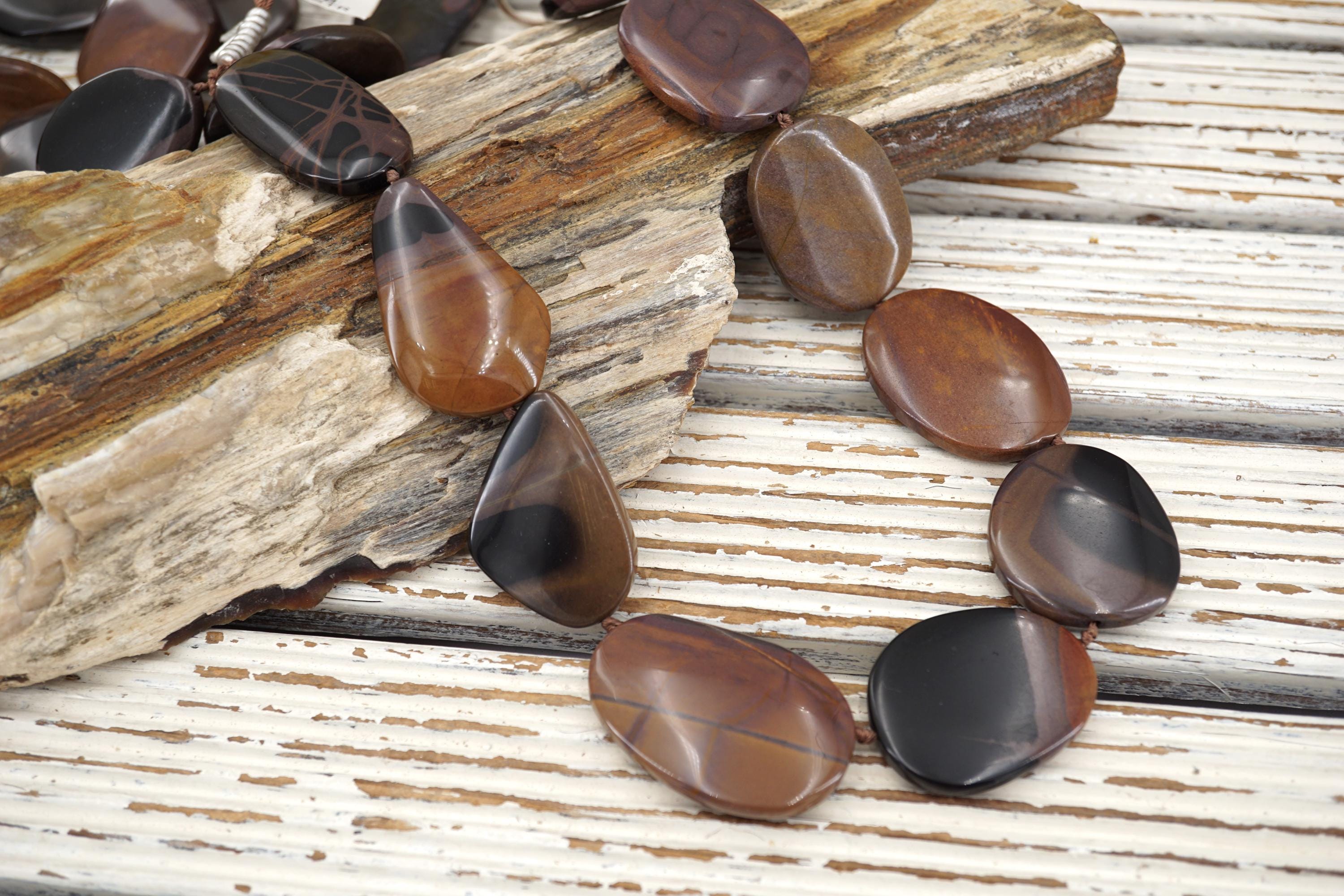 Mexican Picture Jasper 21-33mm Pebble Beads (etb00223)