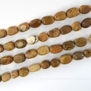 Picture Jasper Tumbled Beads: Natural Brown Gemstone Chips, 15" Strand (8-19x4-12mm) - Jewelry Making Beads