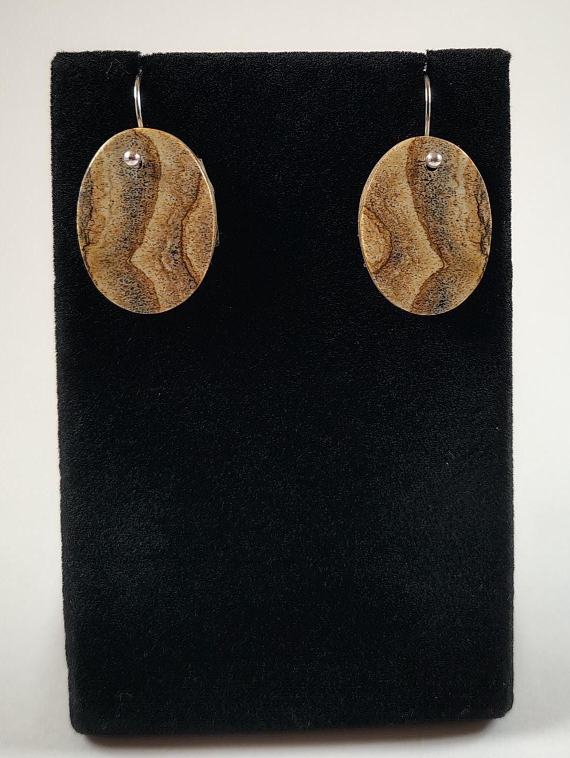 Picture Jasper And Sterling Silver Earrings Handmade By Chris Hay
