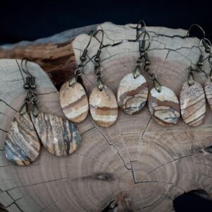Boho Chic Handmade Picture Jasper Earrings - Earthy Gemstone Dangles