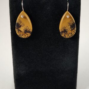 Dendritic Picture Jasper And Sterling Silver Earrings Handmade By Chris Hay