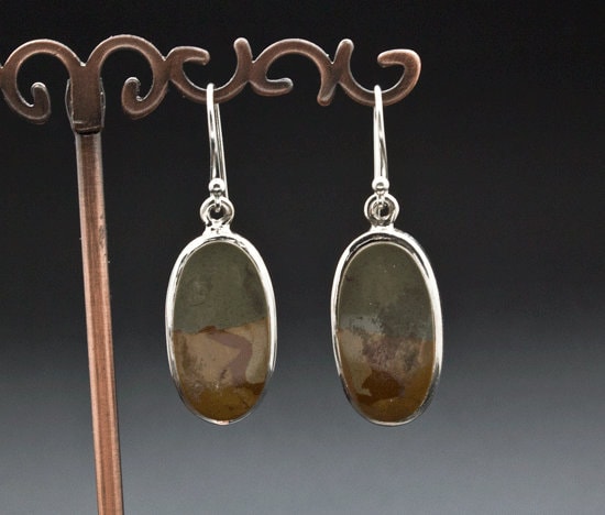 Sterling Silver Wildhorse Picture Jasper Earrings