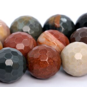 10mm American Picture Jasper Beads Grade Aaa Genuine Natural Gemstone Micro Faceted Round Loose Beads 15" / 7.5" Bulk Lot Options (105994)