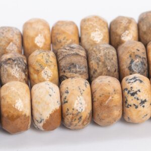 10x6mm Brown Picture Jasper Beads Grade Aaa Genuine Natural Gemstone Faceted Rondelle Loose Beads 15" / 7.5" Bulk Lot Options (110553)