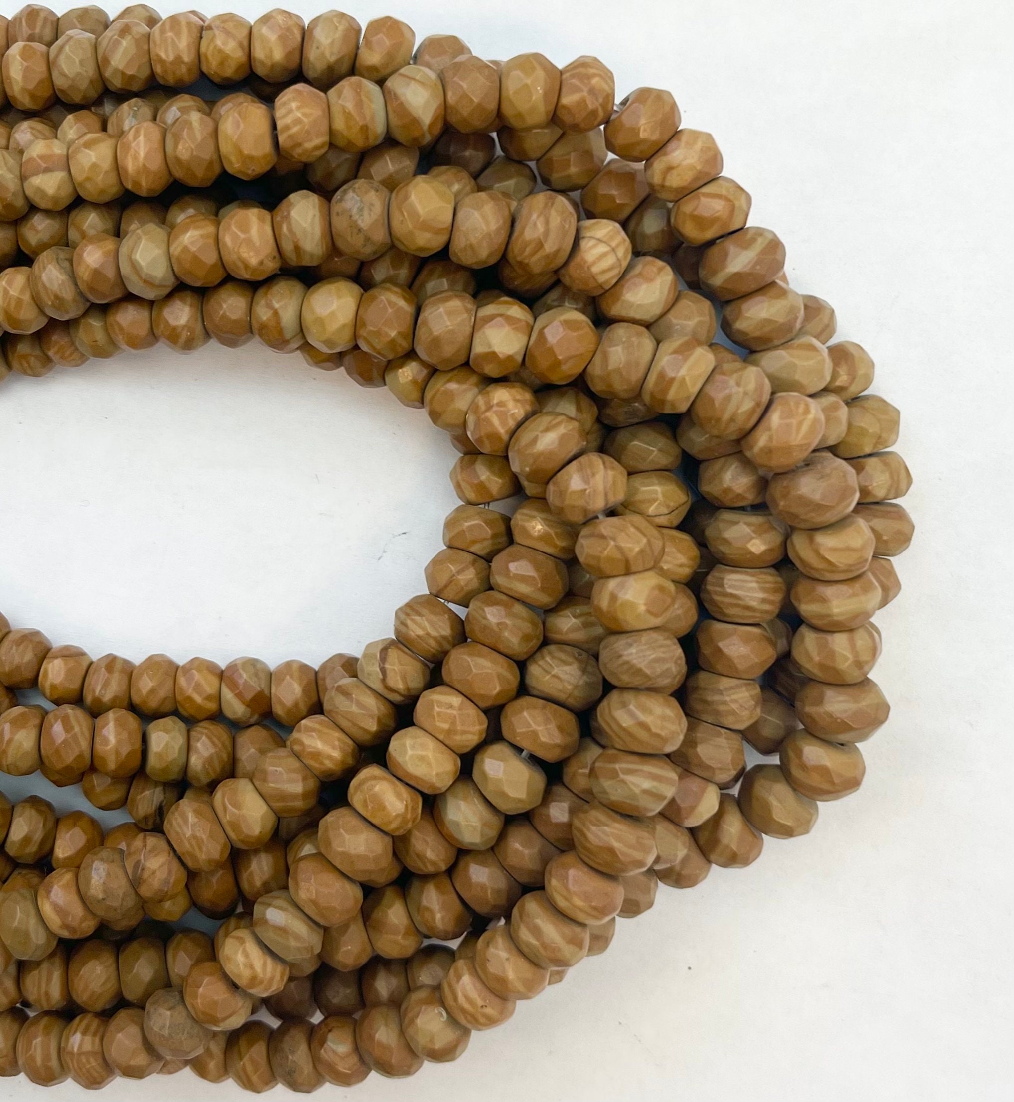 Picture Jasper 8x5mm Faceted Rondelle Gemstone Beads--15.5 Inch Strand--on Sale