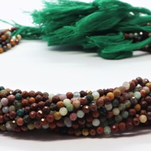 AAA Natural Desert Picture Jasper Rondelle Beads, 3 MM Fancy Jasper Beads, 13 Inch Faceted Picture Jasper Rondelle Shape Beads