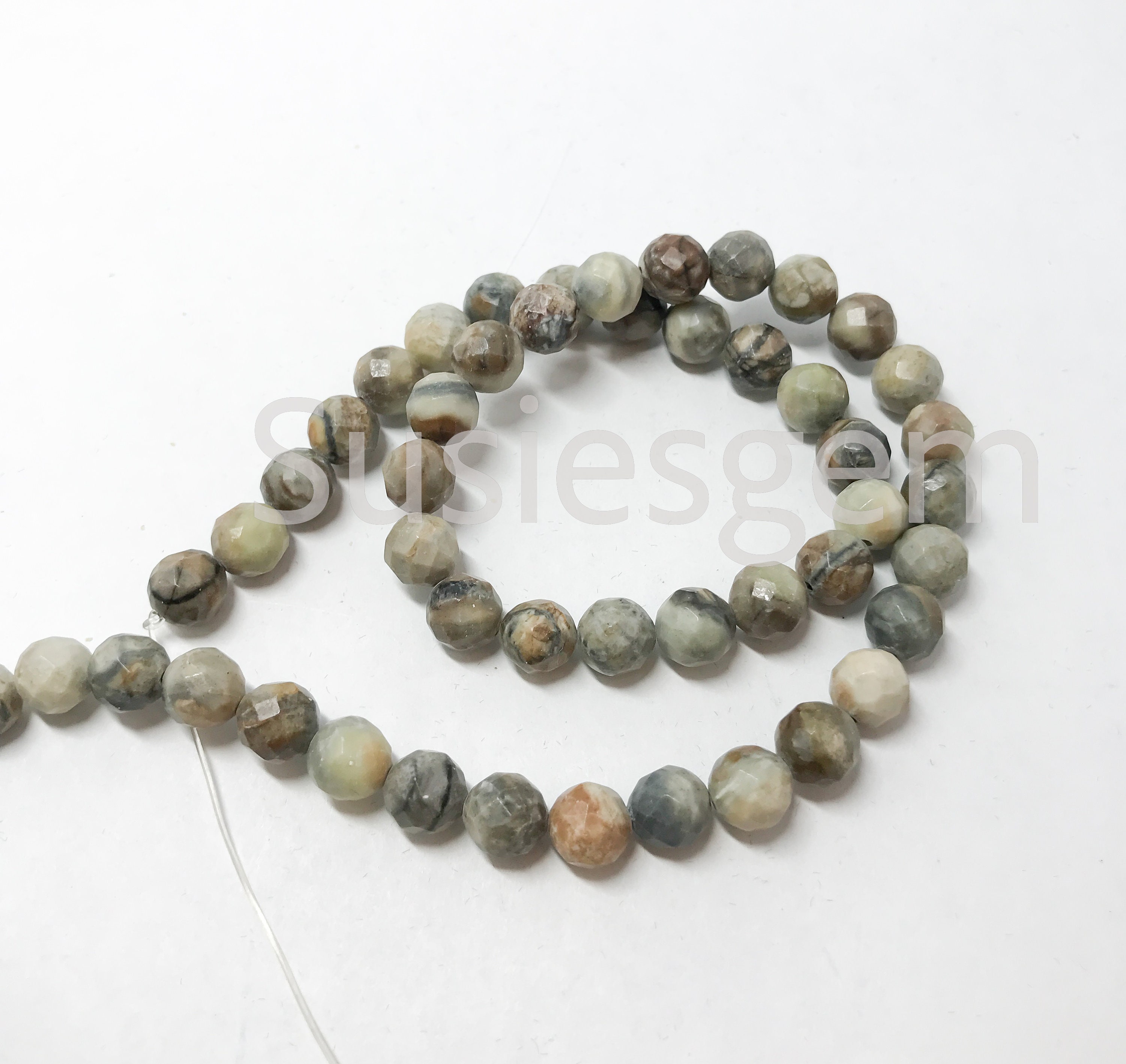 Natural Crazy-lace Agate Faceted Beads 8mm. Multicolor Gemstone Beads