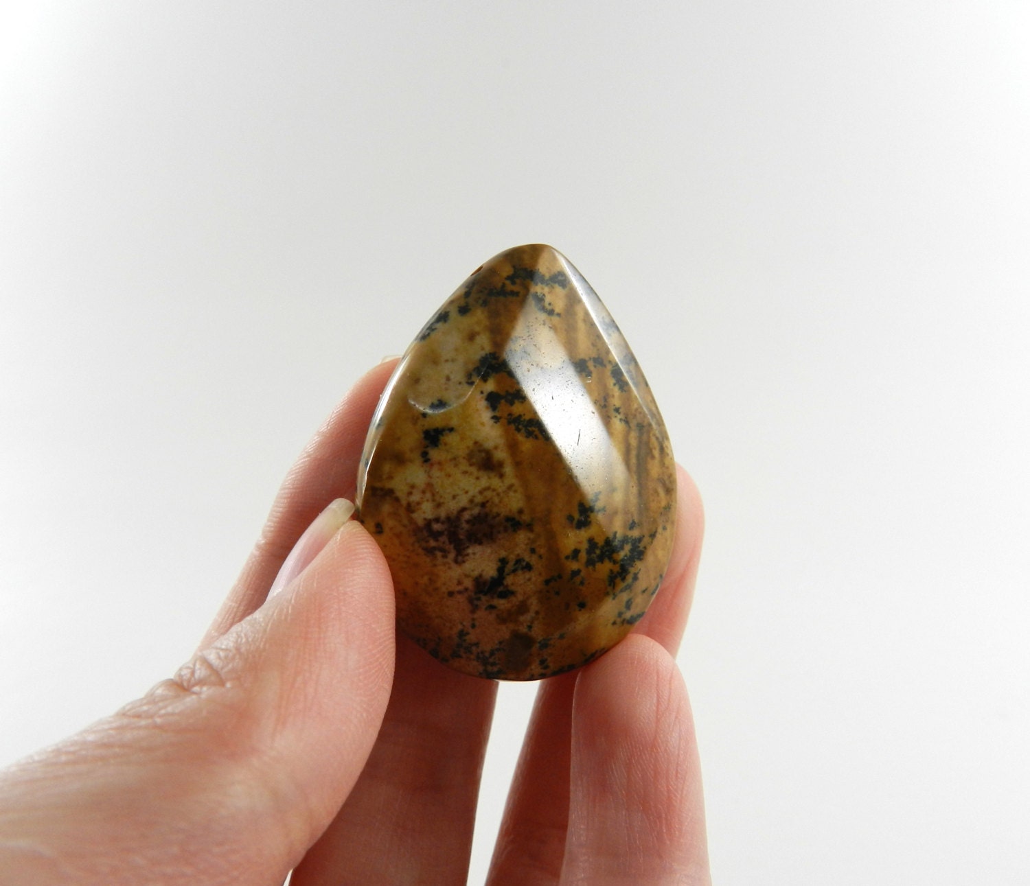 Picture Jasper, Picture Jasper Beads, Jasper Pendant, Jasper Beads, Teardrop Pendant Faceted Beads Twist Beads Faceted Pendant Pendant Stone