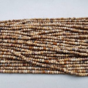 Picture Jasper Beads: Faceted Rondelle, 3-4mm, 13" Strand