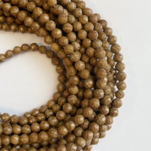 Natural Picture Jasper 6mm Faceted Round Gemstone Beads~ -15.5 inch strand