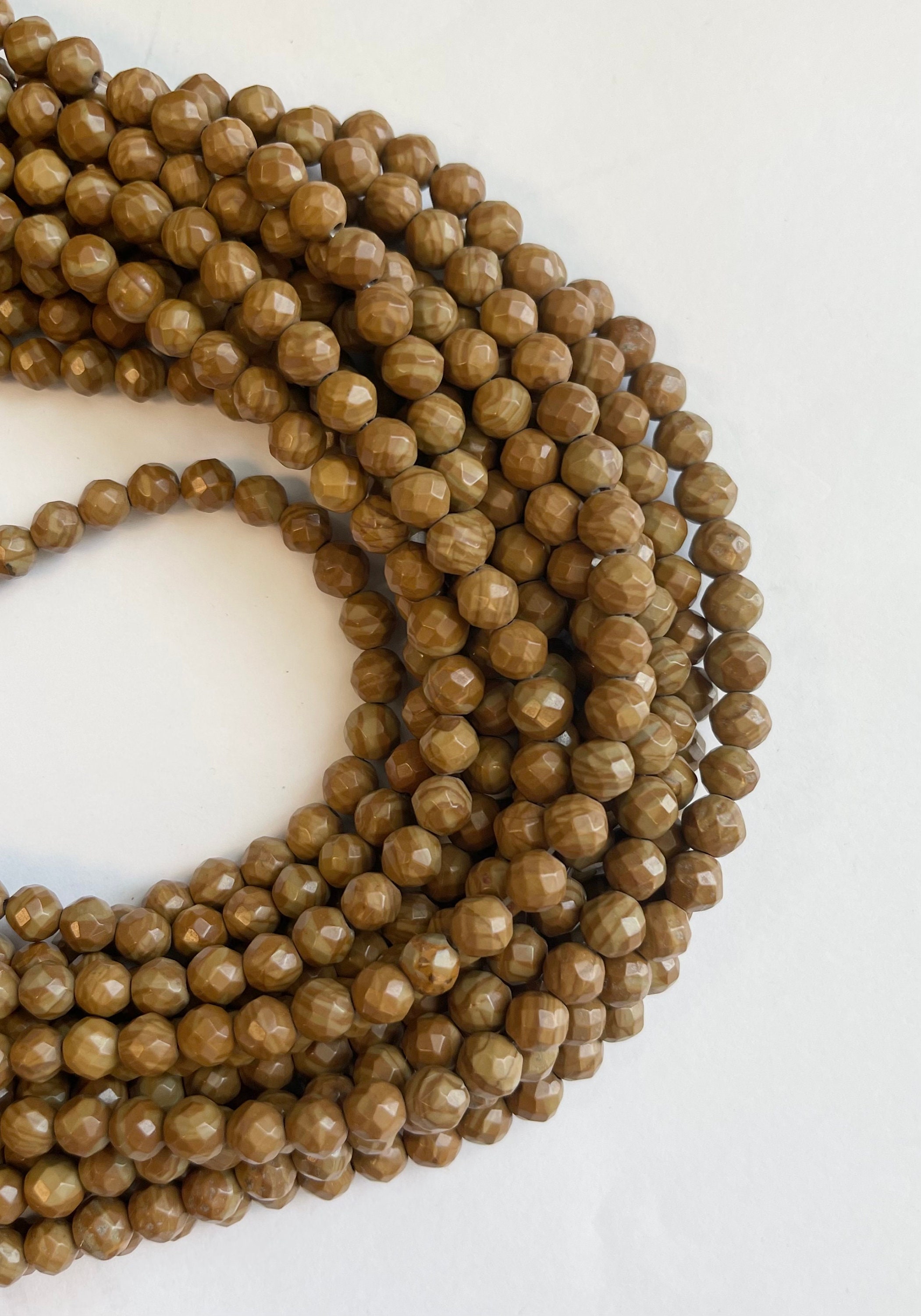 Natural Picture Jasper 6mm Faceted Round Gemstone Beads~ -15.5 Inch Strand