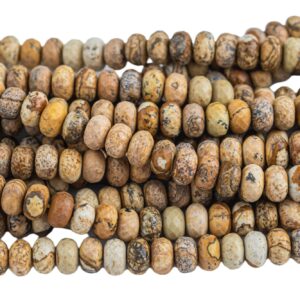 Natural Picture Jasper Faceted Roundel 4mm, 6mm, 8mm Gemstone Beads
