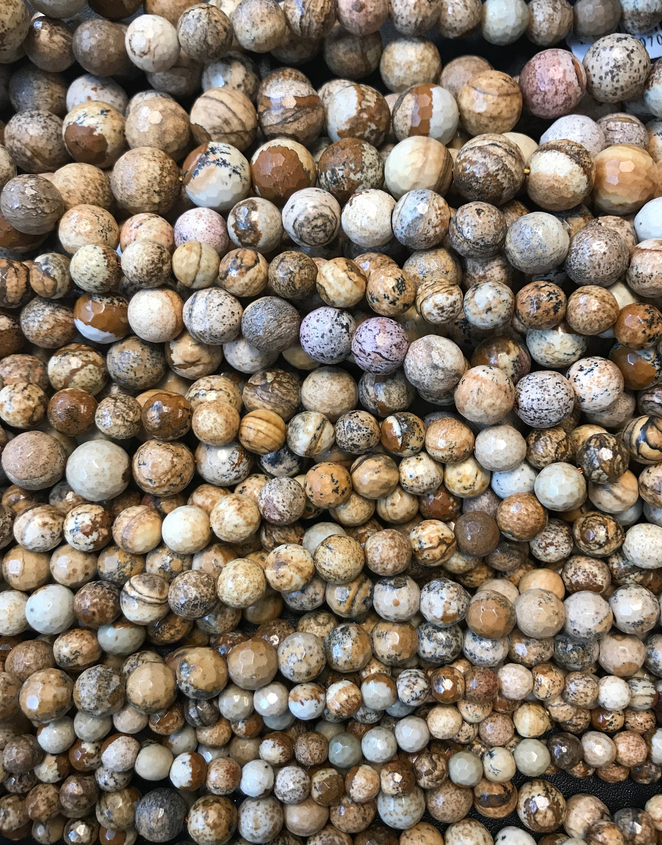 Picture Jasper Faceted Round 6mm 8mm 10mm 12mm--15 Inch Gemstone Beads