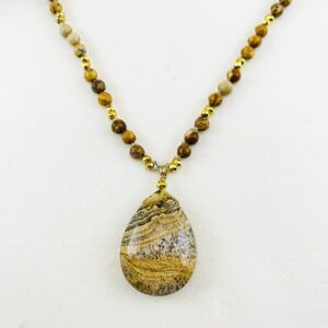 Picture Jasper Necklace, 14K gold filled, Handmade, One of a Kind