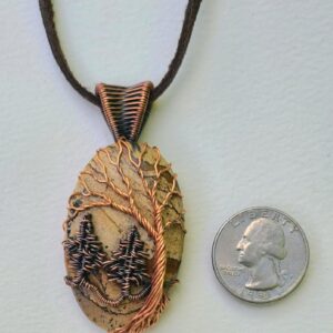 Copper Tree of Life Picture Jasper necklace