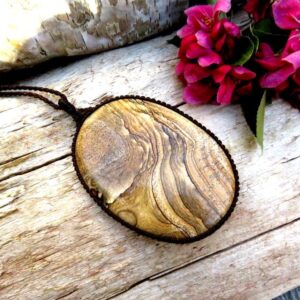 Picture Jasper macrame necklace, biggs jasper, queen anne jasper, landscape jasper, macrame necklace, statement necklace, for her, for him