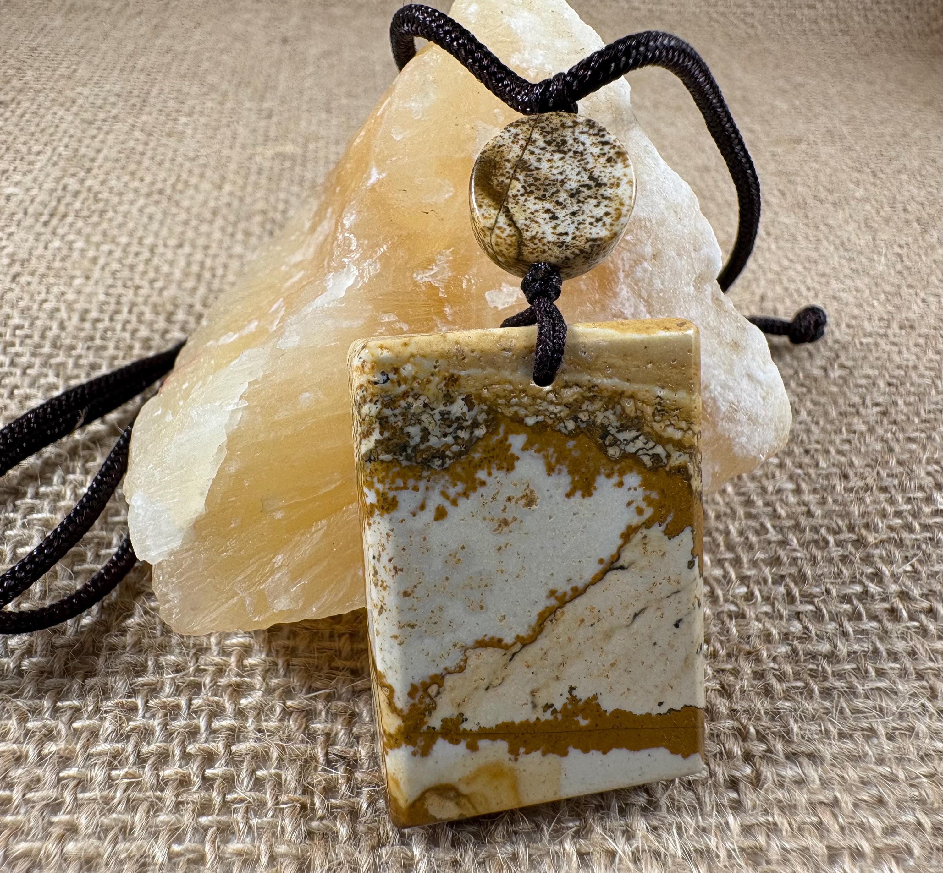 Picture Jasper Necklace, Natural Gemstone Pendant