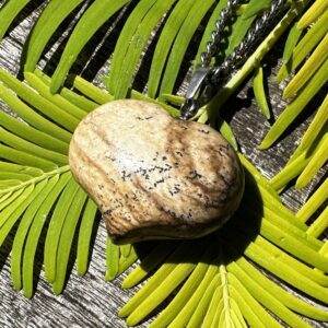 Picture Jasper Puffy Heart Healing Stone Necklace With Positive Healing Energy!