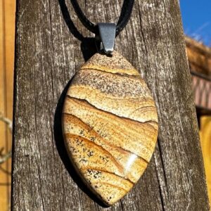 Picture Jasper With Stainless Steel, Healing Stone Necklace!