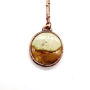 Stunning Picture Jasper Necklace // Electroformed Jewelry // Soldered Gunmetal Chain